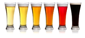 Vasos de los colores de la cerveza